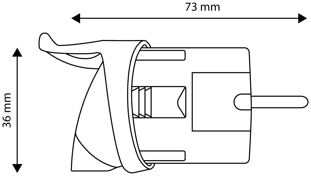 Vidlice zástrčka 230V Schuko s poutkem pro snažší vytáhnutí